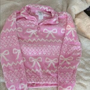 No Boundaries Pink and White Fleece Top
